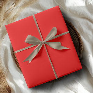 Papel De Presente Vermelho Neon Sólido   Clássico   Elegante