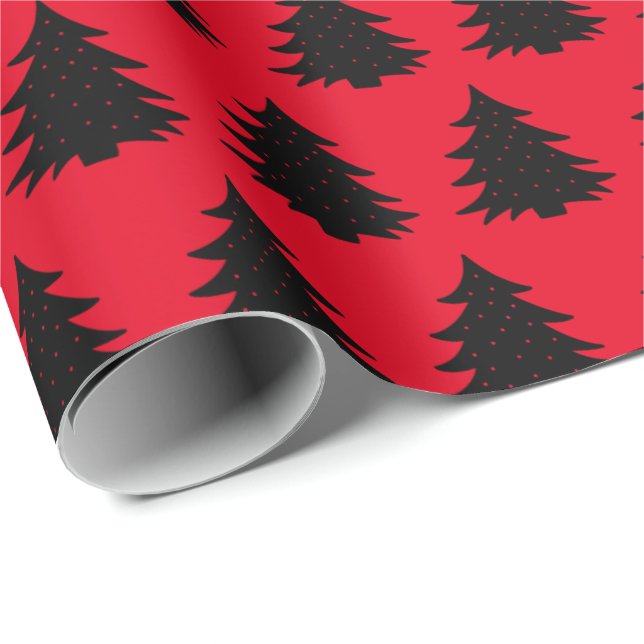 Papel De Presente Vermelho| Papel de enrolamento em árvore de Natal  (Ponta do rolo)
