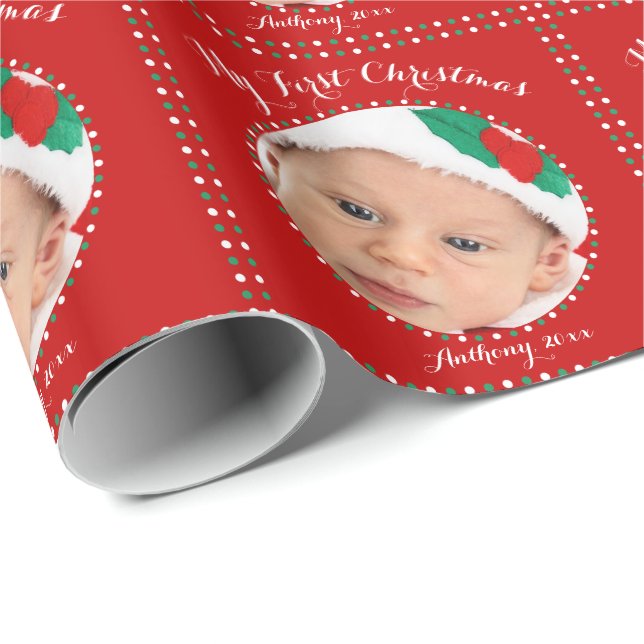 Papel De Presente Vermelho Personalizado Meu Primeiro Papel de Molda (Ponta do rolo)