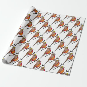 Papel De Presente vermelho-pisco de peito vermelho