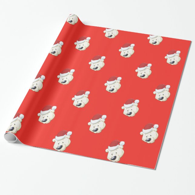 Papel De Presente Vermelho Polar de Natal (Desenrolado)