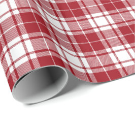 Papel De Presente Vermelho Retro Branco Natal Ano Novo Tartan Xadrez