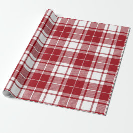 Papel De Presente Vermelho Retro Branco Natal Ano Novo Tartan Xadrez