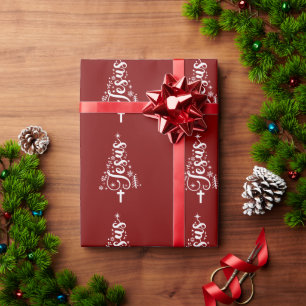 Papel De Presente Versículo da Bíblia de Natal Jesus Cristão Fé 