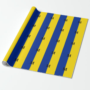 Papel De Presente Vertical Ucrânia Sinalizador azul e monograma amar