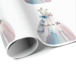 Papel De Presente Vestido de Noiva Chá de Casa Bride to Be<br><div class="desc">Vestido de noiva chá de casa em tons pastéis texto "Bride to Be"</div>