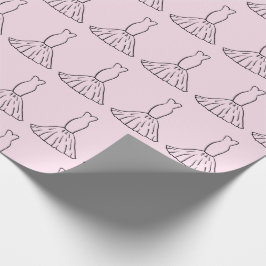 Papel De Presente Vestido de Noiva de Conto de Fadas Romântico Rosa 