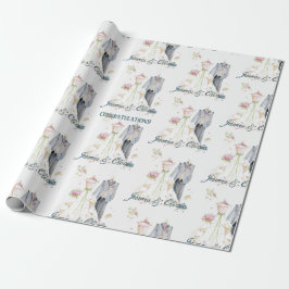 Papel De Presente Vestido de Noiva & Noivo Personalizado