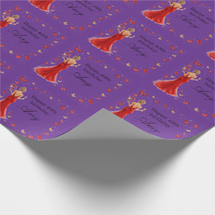 Papel De Presente Vestido vermelho de aniversário de 40 anos elegant