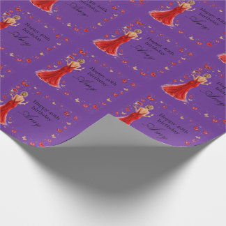 Papel De Presente Vestido vermelho de aniversário de 40 anos elegant