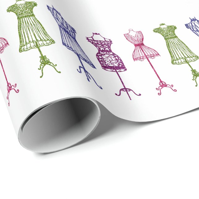 Papel De Presente Vestido vitoriano de costureira (Ponta do rolo)