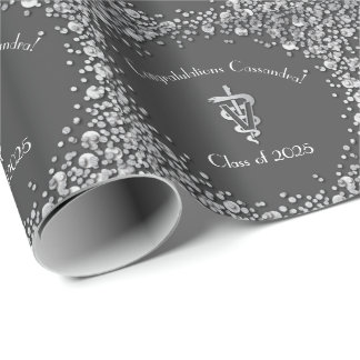 Papel De Presente Veterinarian Graduation Grey Silver