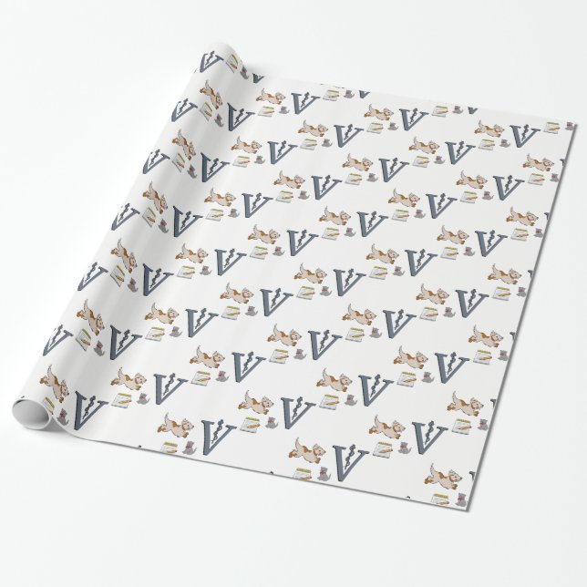 Papel De Presente Veterinário de papel embrulhado (Desenrolado)