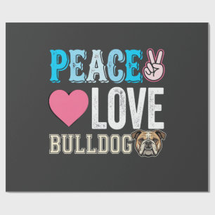 Papel De Presente Vetor de Bulldog de Paz e Amor