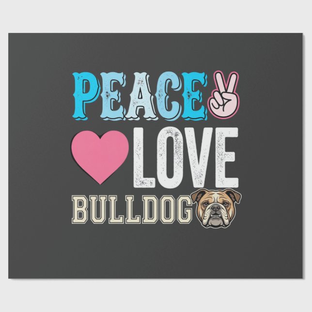 Papel De Presente Vetor de Bulldog de Paz e Amor (Aberto)