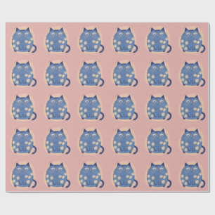 Papel De Presente vetor de ilustração de desenho animado de gato fof