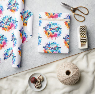 Papel De Presente Viagem de Vamos de aquarelas do mundo