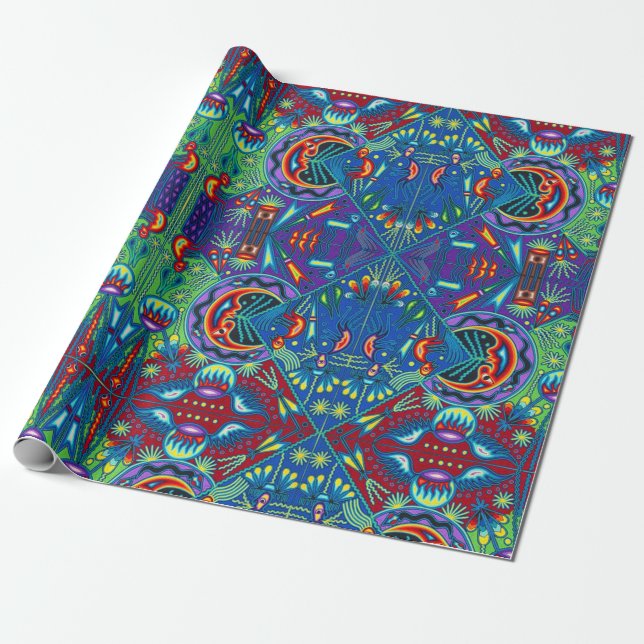 Papel De Presente Viagem tribal maia mexicano de Boho da arte de (Desenrolado)