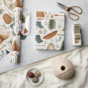 Papel De Presente Viagens de Aventura de Acampamento ao Ar Livre Hik