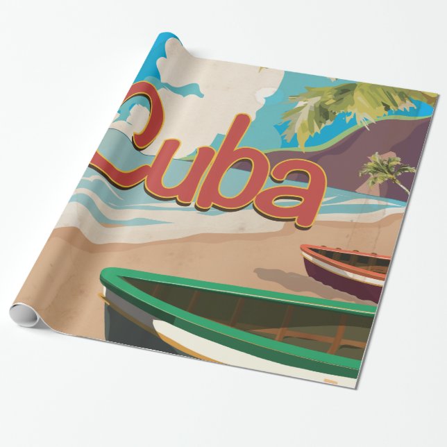 Papel De Presente Viagens vintage Cuba (Desenrolado)