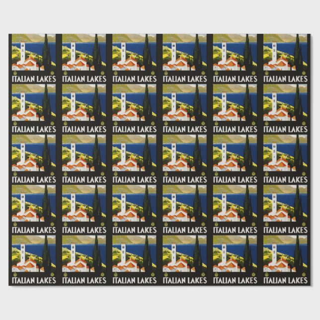 Papel De Presente Viagens vintage italiana dos lagos (Aberto)