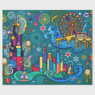 Papel De Presente Viaje pelos EUA, Alegoria de Chicago
