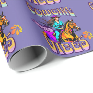 Papel De Presente Víbias e Cavalo Rodeio Ocidental