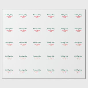 Papel De Presente Vibrações de feriado vermelho Natal adicionar nome