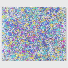 Papel De Presente Vibrant Abstract Watercolor Splatter Pattern