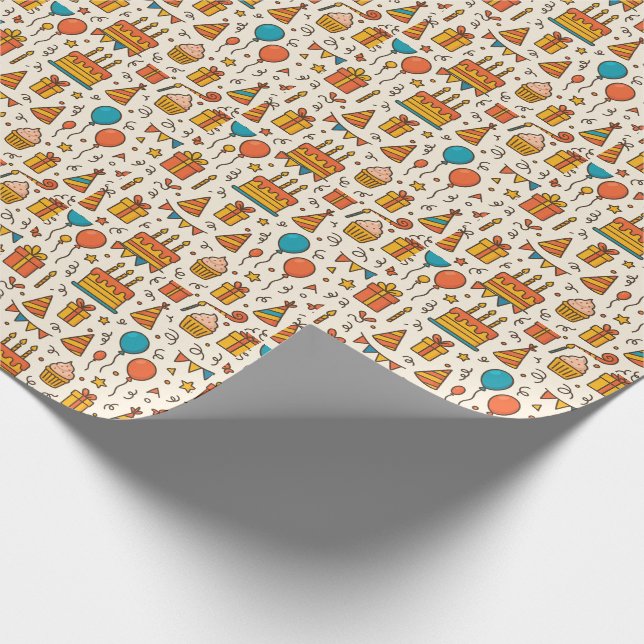 Papel De Presente Vibrant Birthday Party Seamless Pattern (Ponta)
