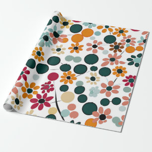 Papel De Presente Vibrant Blooms