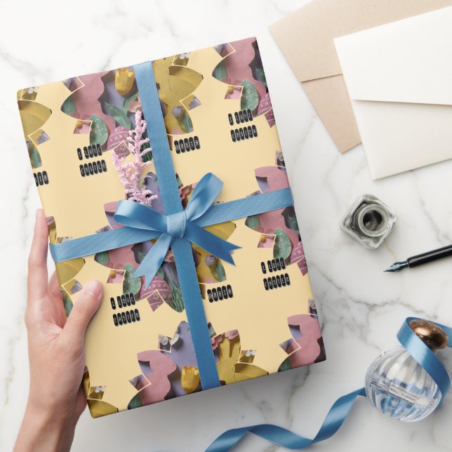 Papel De Presente Vibrant Cut Bunny & Easter Eggs  Wrapping Paper (Presentear)