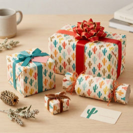 Papel De Presente Vibrant Desert Botanical Gift Wrap