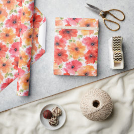 Papel De Presente Vibrant Floral Blooms Wrapping Paper Elegant