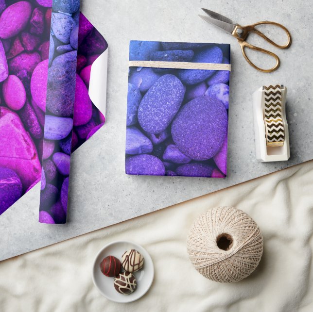 Papel De Presente Vibrant Gradient Stones Photography (Artesanato)