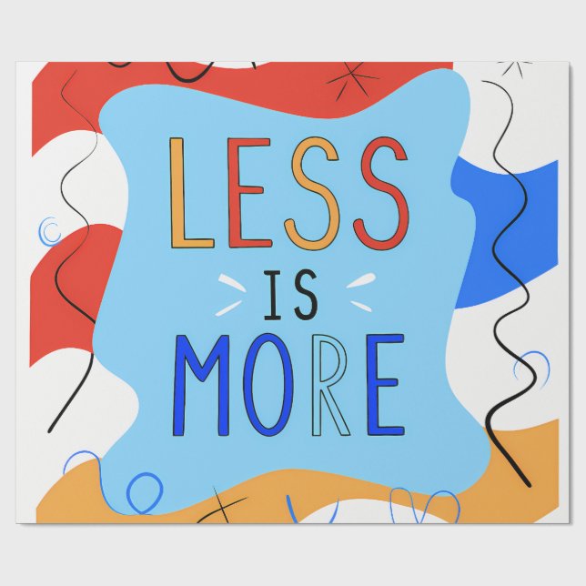 Papel De Presente Vibrant "Less Is More" Abstract Graphic (Aberto)