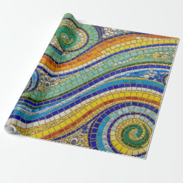 Papel De Presente Vibrant Mosaic Swirl Wrapping Paper