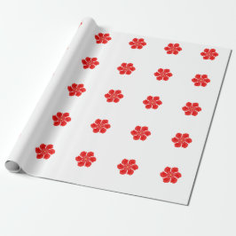 Papel De Presente Vibrant Red Petal Bloom - Minimalist Floral Art
