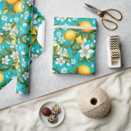 Papel De Presente Vibrant Retro Citrus Medley Christmas