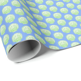 Papel De Presente Vibrant Shell (Green and Blue) Wrapping Paper
