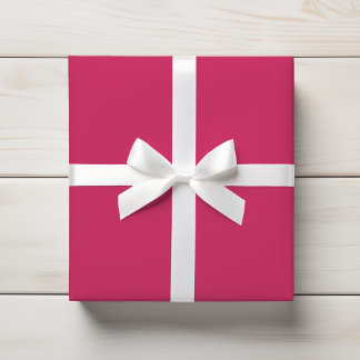 Papel De Presente Vibrante Cor Sólida Rosa Fúcsia de Frutas Vermelha