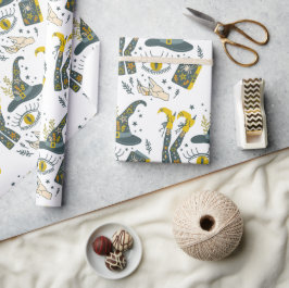 Papel De Presente Víbulas assustadoras Símbolos de Halloween