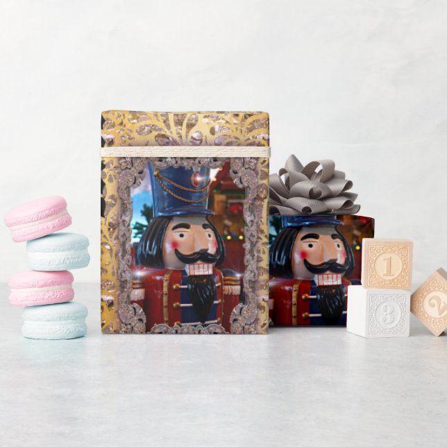 Papel De Presente Victorian Nutcracker Personaliza (Chá de bebê)