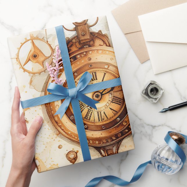 Papel De Presente Victorian Steampunk (Presentear)