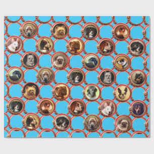 PAPEL DE PRESENTE VICTORIANO ENAMELHA RETRATOS MINIATURAS DE CACHORR