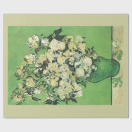 Papel De Presente Vida estática - Rosas cor-de-rosa num vaso, Van Go
