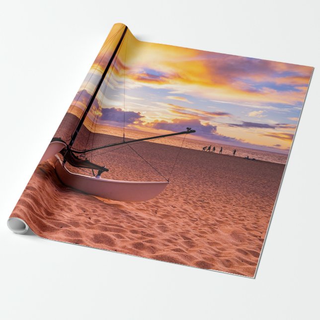 Papel De Presente Vida no Mar bonito (Desenrolado)