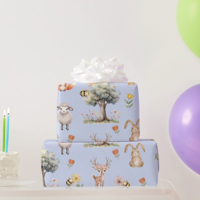 Papel De Presente Vida Selvagem Caprichosa  (Presentes para festas)