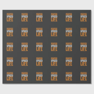 Papel De Presente Vida Temperada de Abóbora Tipografia de Halloween
