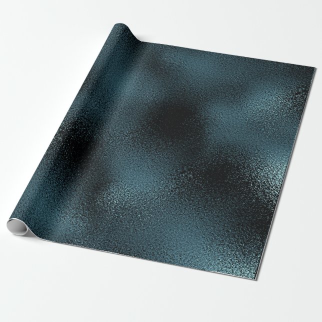 Papel De Presente Vidro Azul Negro, Vidro Negro, Selva Aquática (Desenrolado)